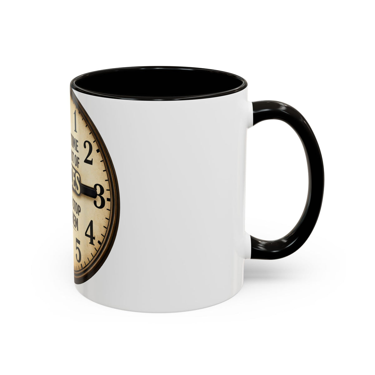 Inspirational Clock Quote Mug - "The Only Time You Run Out of Chances" Ceramic Coffee Cup