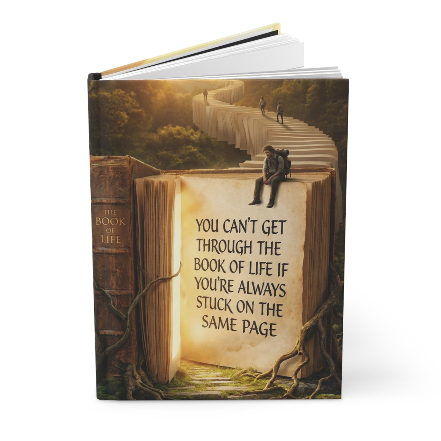 Inspirational Hardcover Journal — “You Can’t Get Through the Book of Life if You’re Always Stuck on the Same Page”