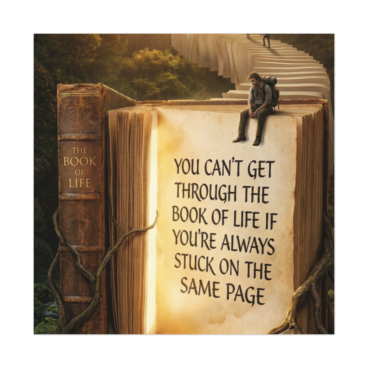 Inspirational Poster – “You Can't Get Through the Book of Life…”