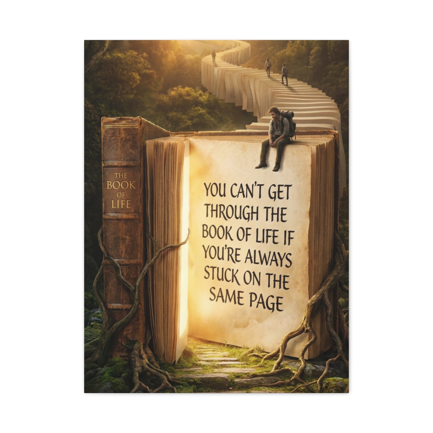 Inspirational Canvas Wall Art — "You Can't Get Through the Book of Life..."