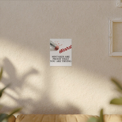 Inspirational Canvas Wall Art - "Mistakes Are Proof That You Are Trying" - Vertical