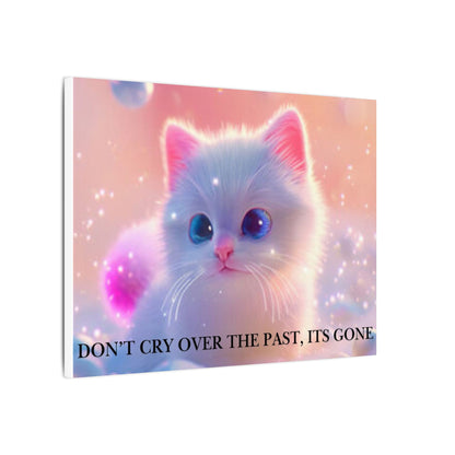 Inspirational Pastel Kitten Canvas - "Live in the Present" Wall Art