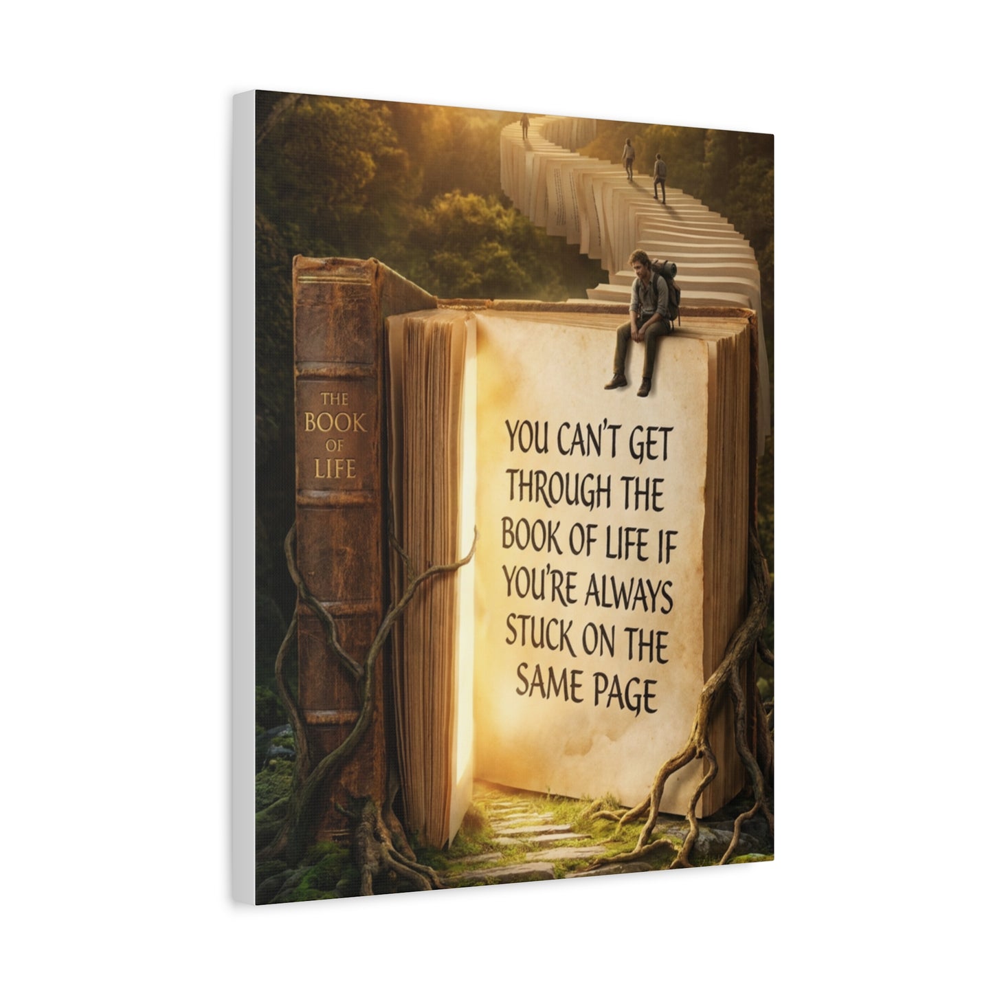 Inspirational Canvas Wall Art — "You Can't Get Through the Book of Life..."