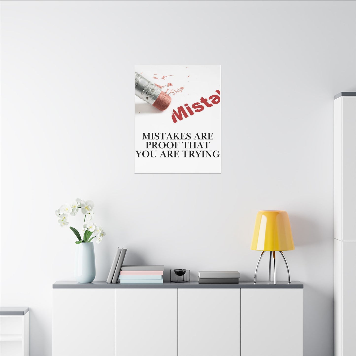 Inspirational Canvas Wall Art - "Mistakes Are Proof That You Are Trying" - Vertical