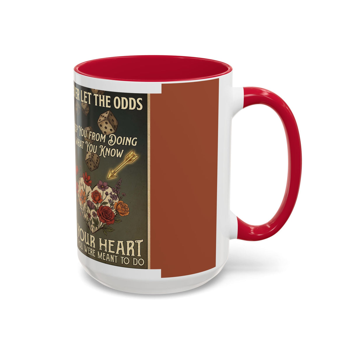 Inspirational Vintage Dice & Roses Coffee Mug (11oz/15oz)