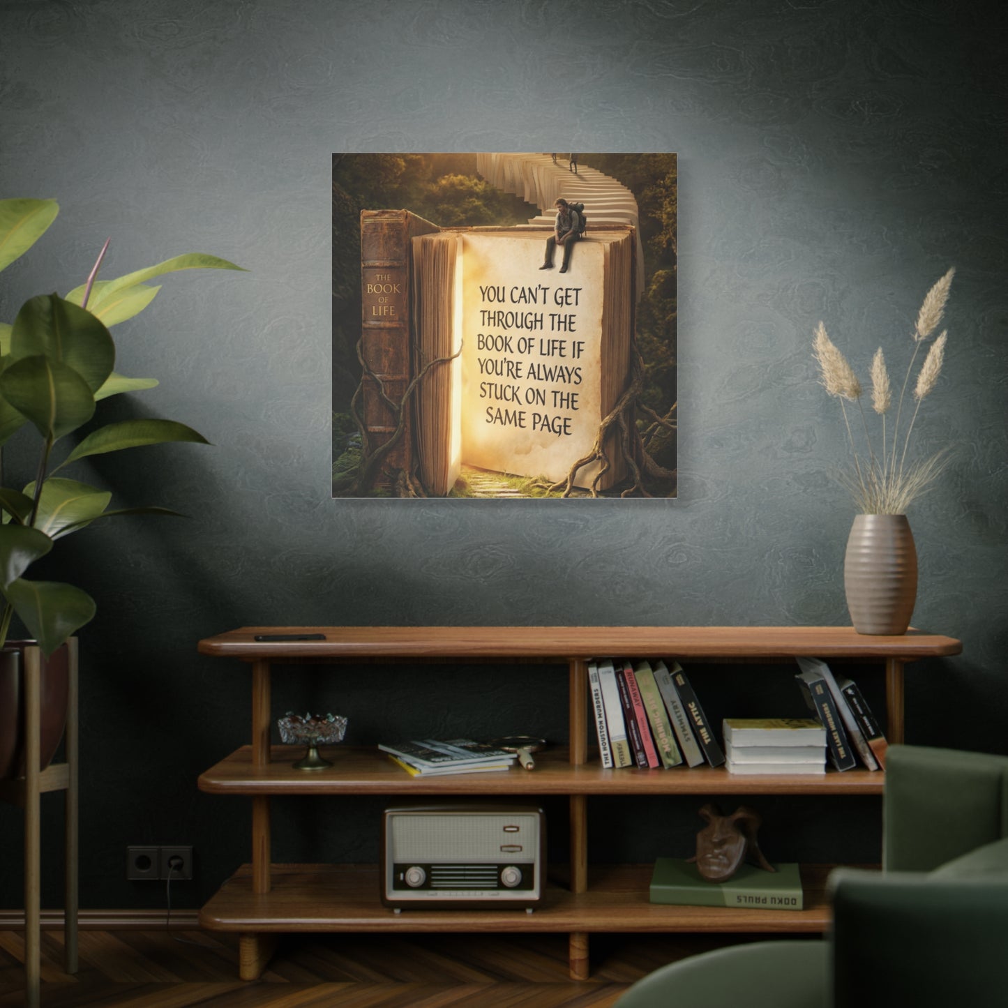 Inspirational Canvas Wall Art — "You Can't Get Through the Book of Life" Quote