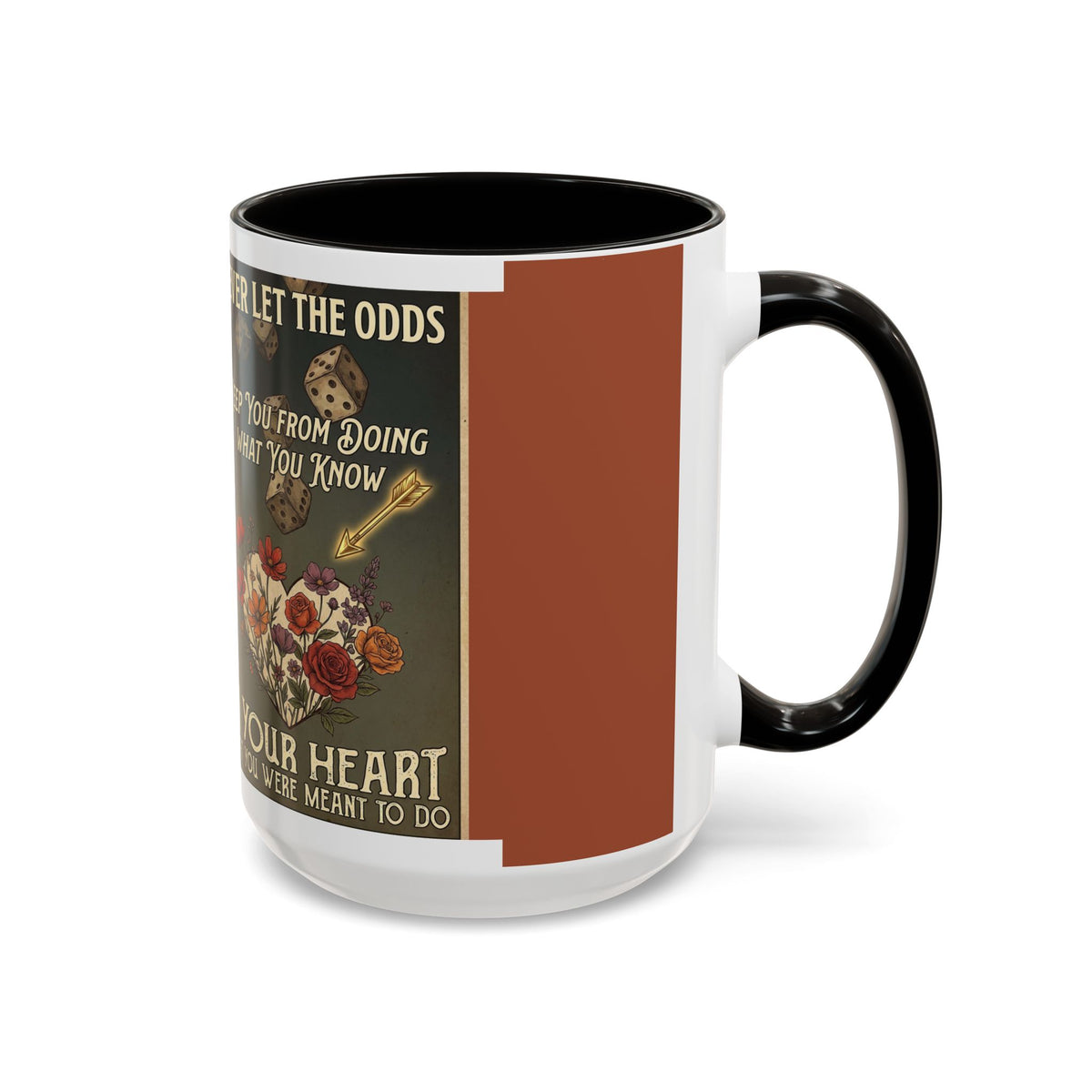 Inspirational Vintage Dice & Roses Coffee Mug (11oz/15oz)