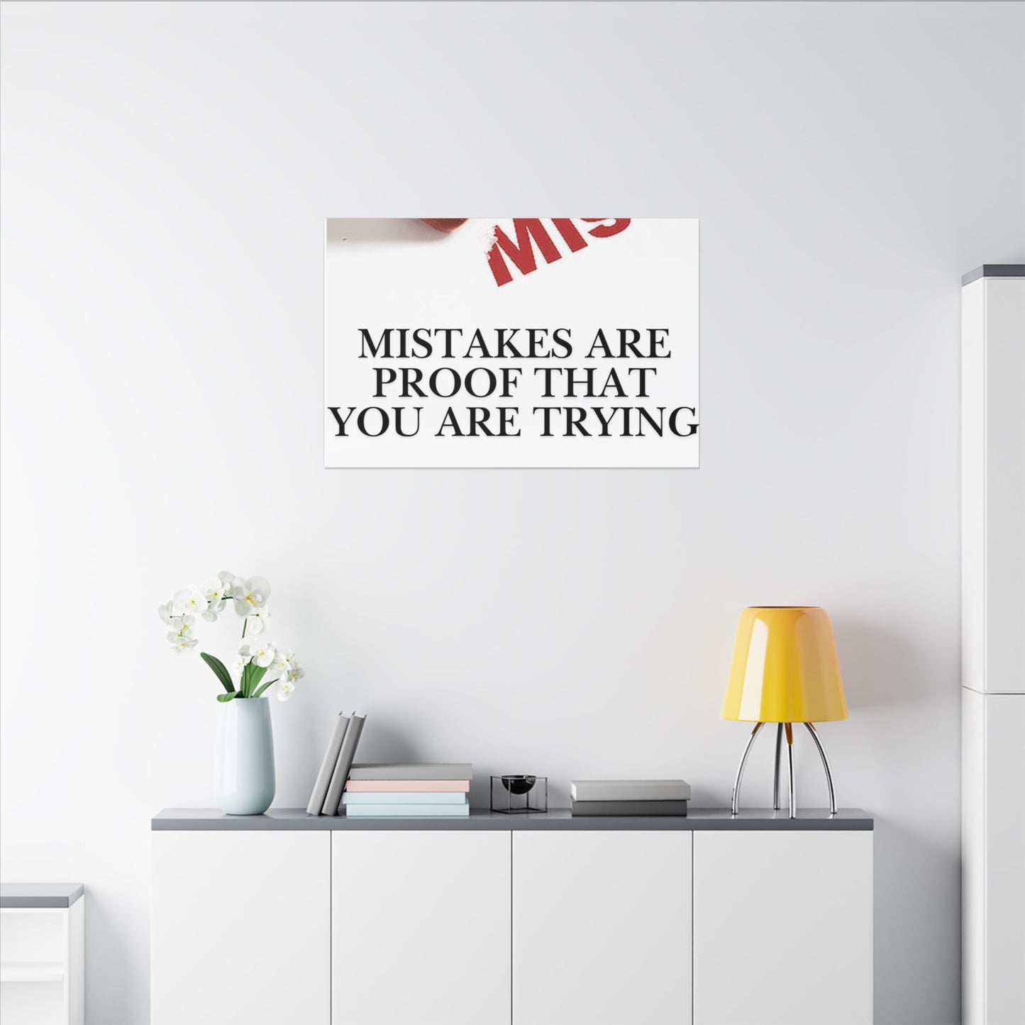 Motivational Canvas Print – "Mistakes Are Proof That You Are Trying" - Horizontal