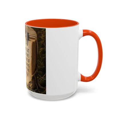 Inspirational Book Quote Mug — "You Can't Get Through the Book of Life if You're Always Stuck on the Same Page" (11oz/15oz)
