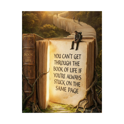 Inspirational Satin Poster — "You Can't Get Through The Book of Life" Quote