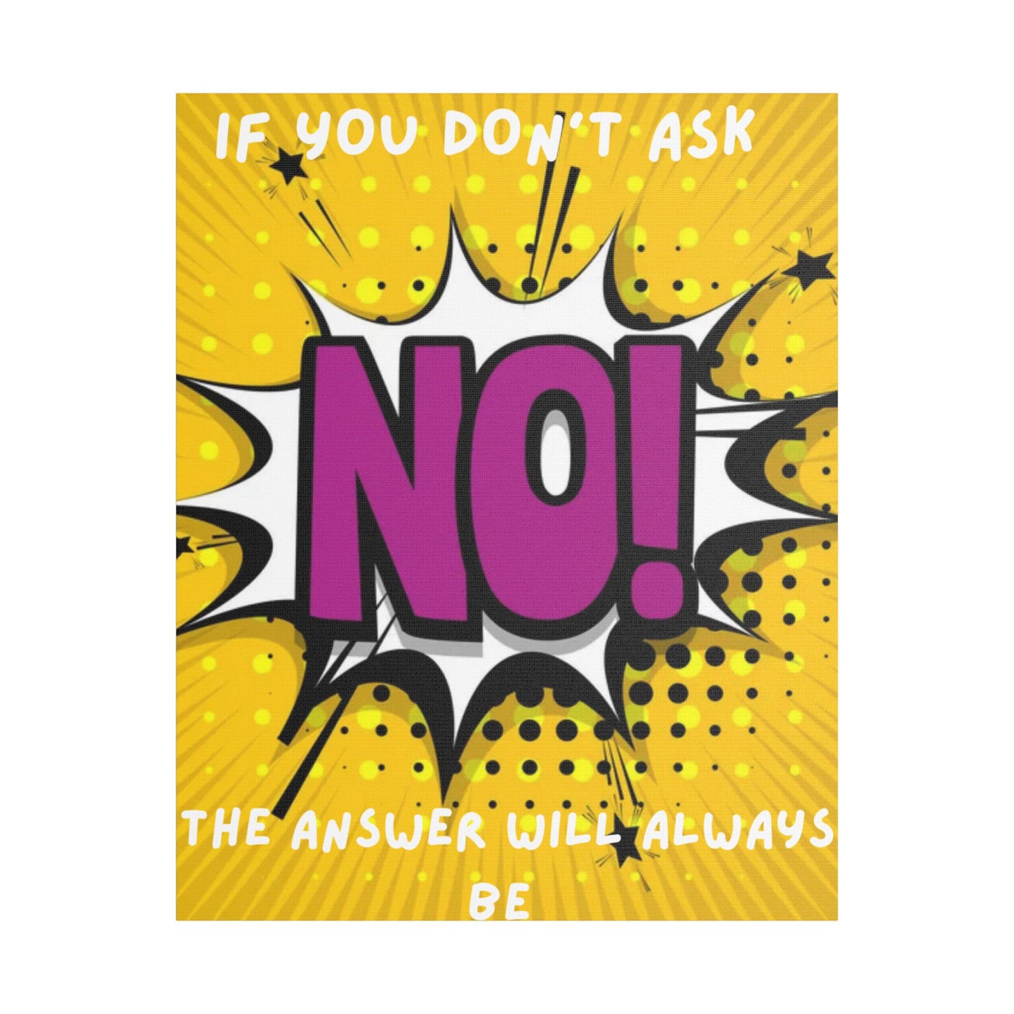 If You Don't Ask The Answer Will Always Be No - Satin Stretched Canvas