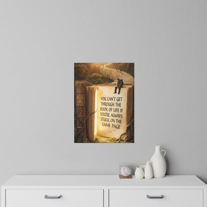 Wall Decal — "You Can't Get Through the Book of Life" Inspirational Book Quote