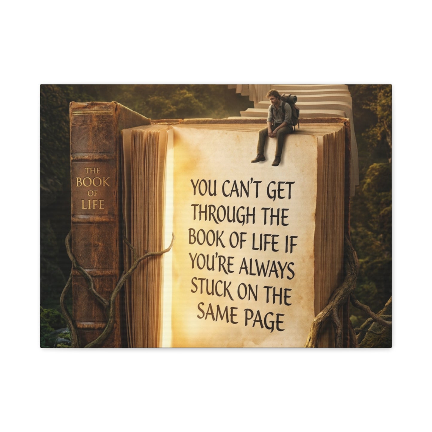 Inspirational Canvas Wall Art — "You Can't Get Through the Book of Life" Quote