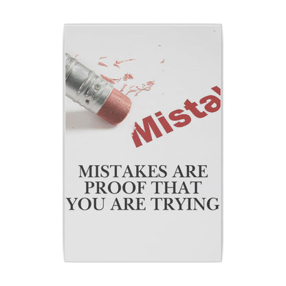 Inspirational Canvas Wall Art - "Mistakes Are Proof That You Are Trying" - Vertical