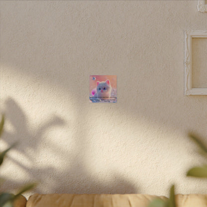 Inspirational Pastel Kitten Canvas - "Live in the Present" Wall Art
