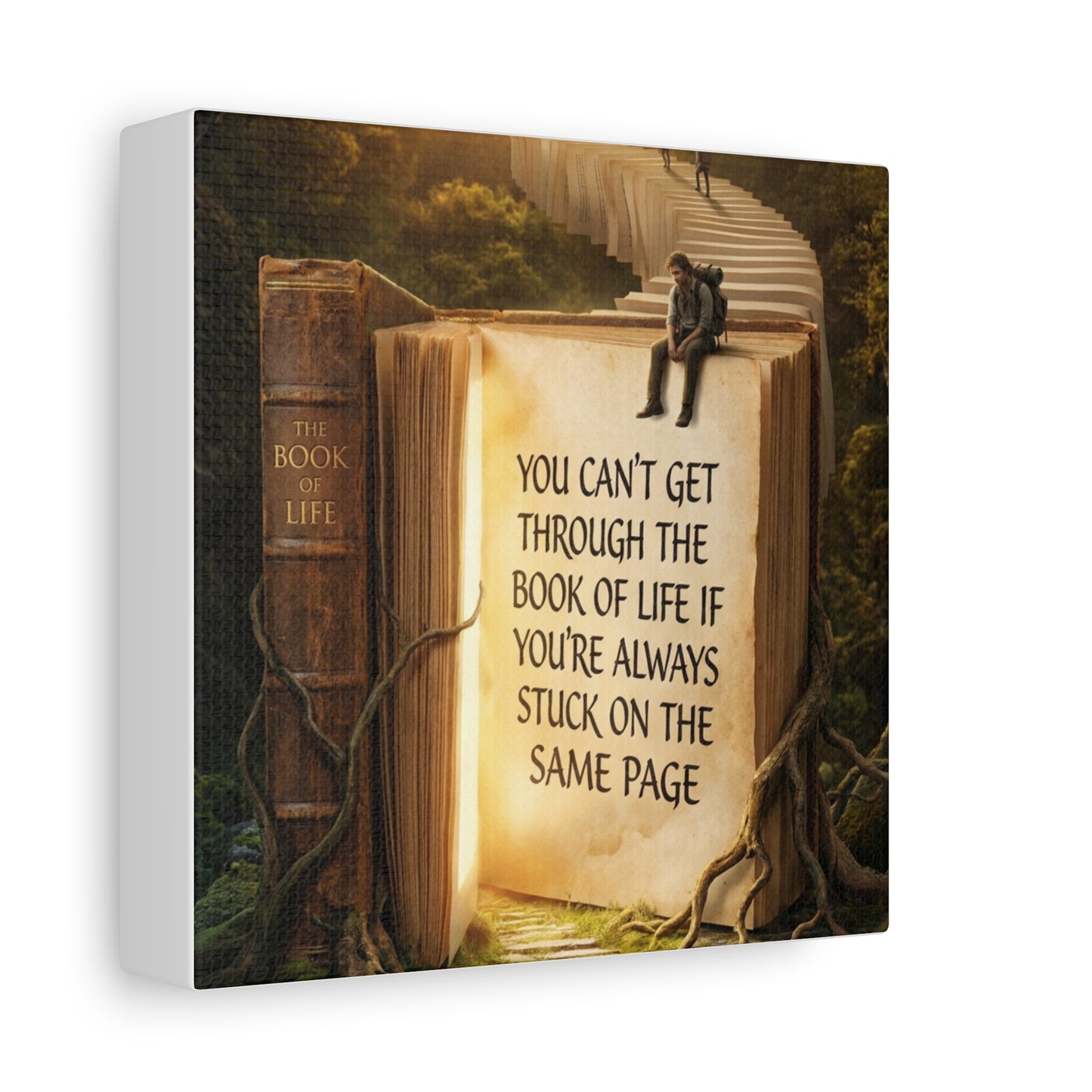 Inspirational Canvas Wall Art — "You Can't Get Through the Book of Life" Quote