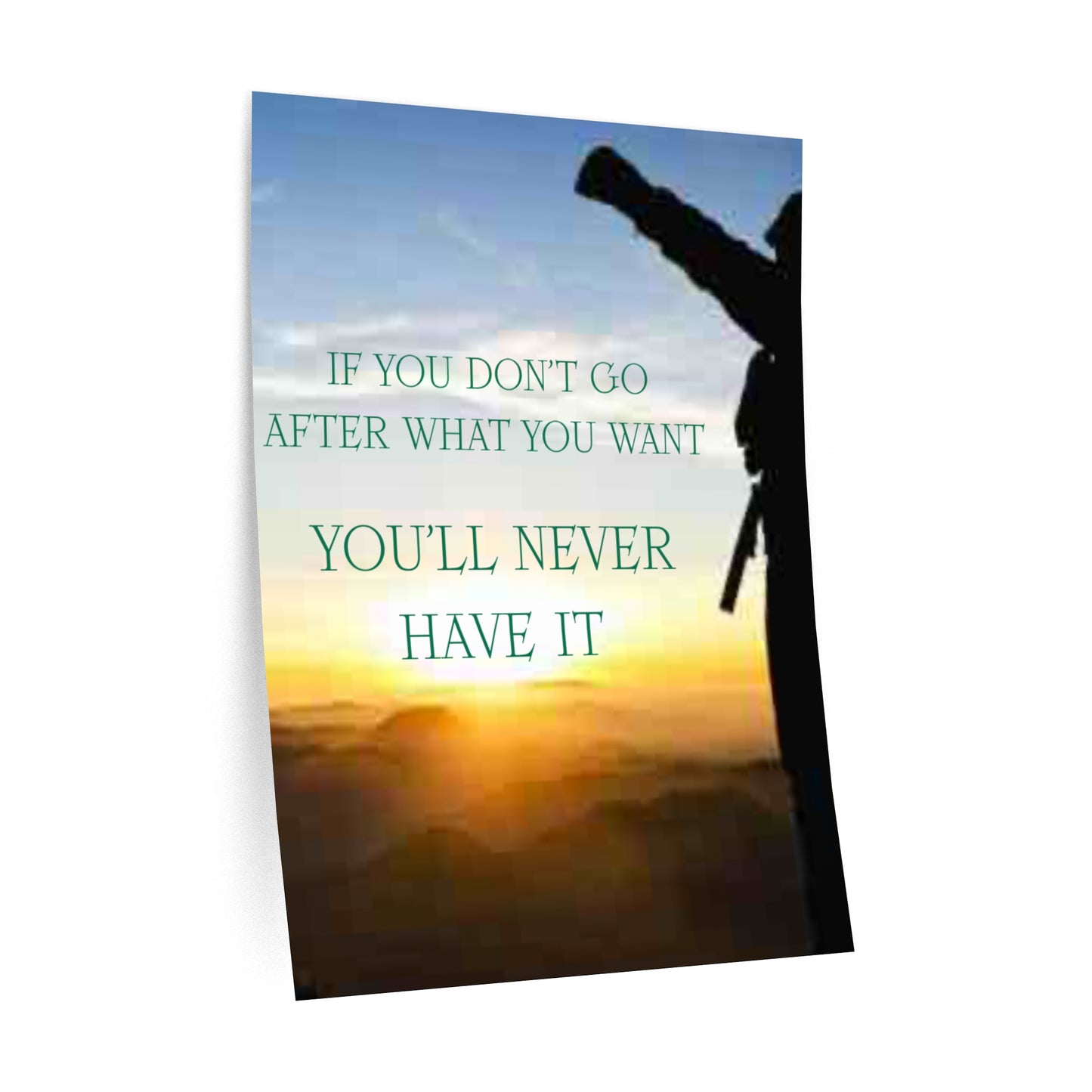 Inspirational Wall Decal — "If You Don't Go After What You Want, You'll Never Have It"