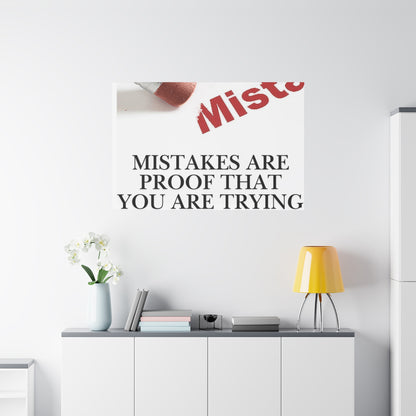 Motivational Canvas Wall Art – "Mistakes Are Proof That You Are Trying"