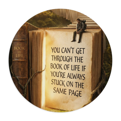 Inspirational "Book of Life" Mouse Pad — You Can't Get Through the Book of Life Quote
