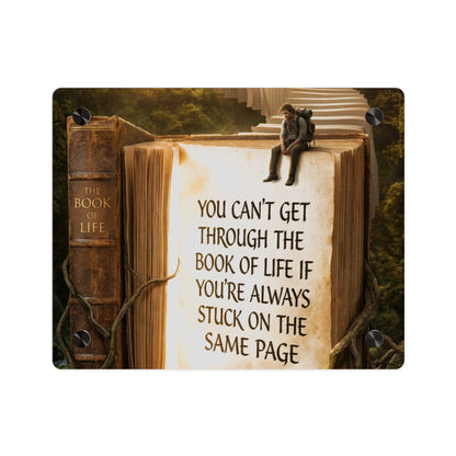 Acrylic Wall Art — "You Can't Get Through the Book of Life" Inspirational Quote Panel