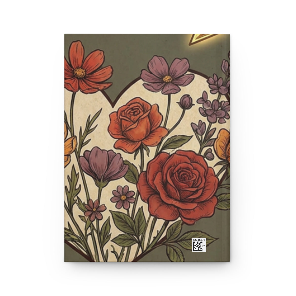 Never Let the Odds Floral Heart Hardcover Journal – Inspirational Lined Notebook