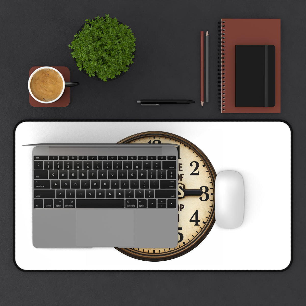 Inspirational Clock Desk Mat — “The Only Time You Run Out Of Chances Is When You Stop Taking Them”