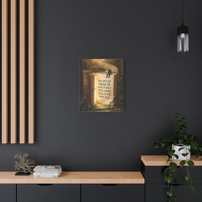 Inspirational Canvas Wall Art — "You Can't Get Through the Book of Life" Quote