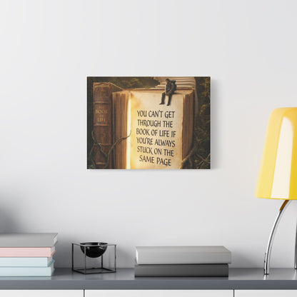 Inspirational Canvas Wall Art – "You Can't Get Through the Book of Life" Stretched Print
