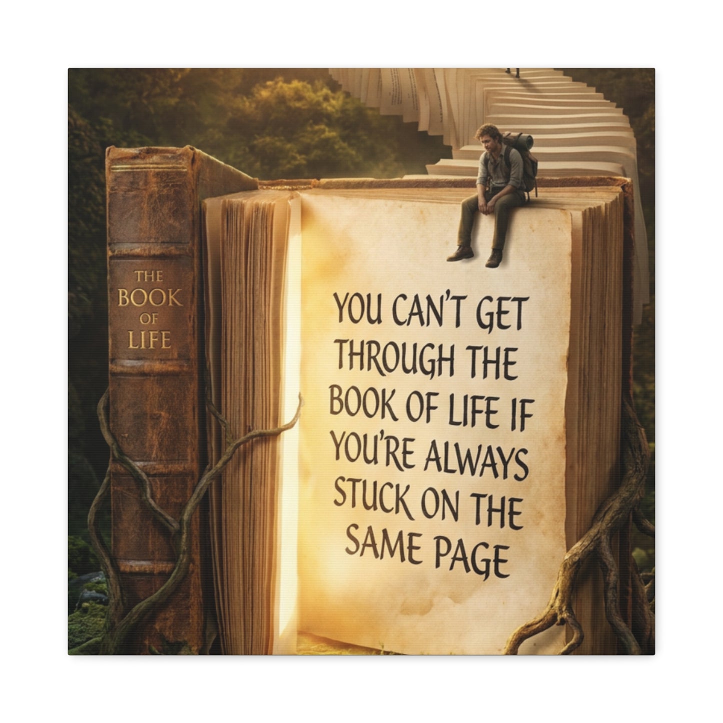 Inspirational Canvas Wall Art — "You Can't Get Through the Book of Life..."