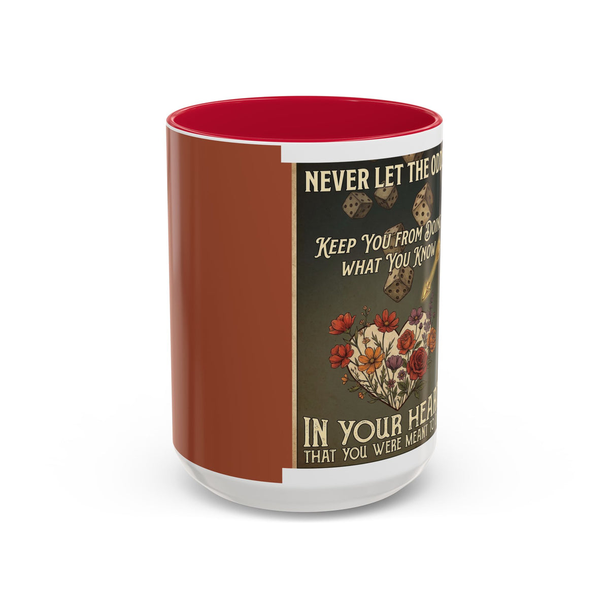 Inspirational Vintage Dice & Roses Coffee Mug (11oz/15oz)