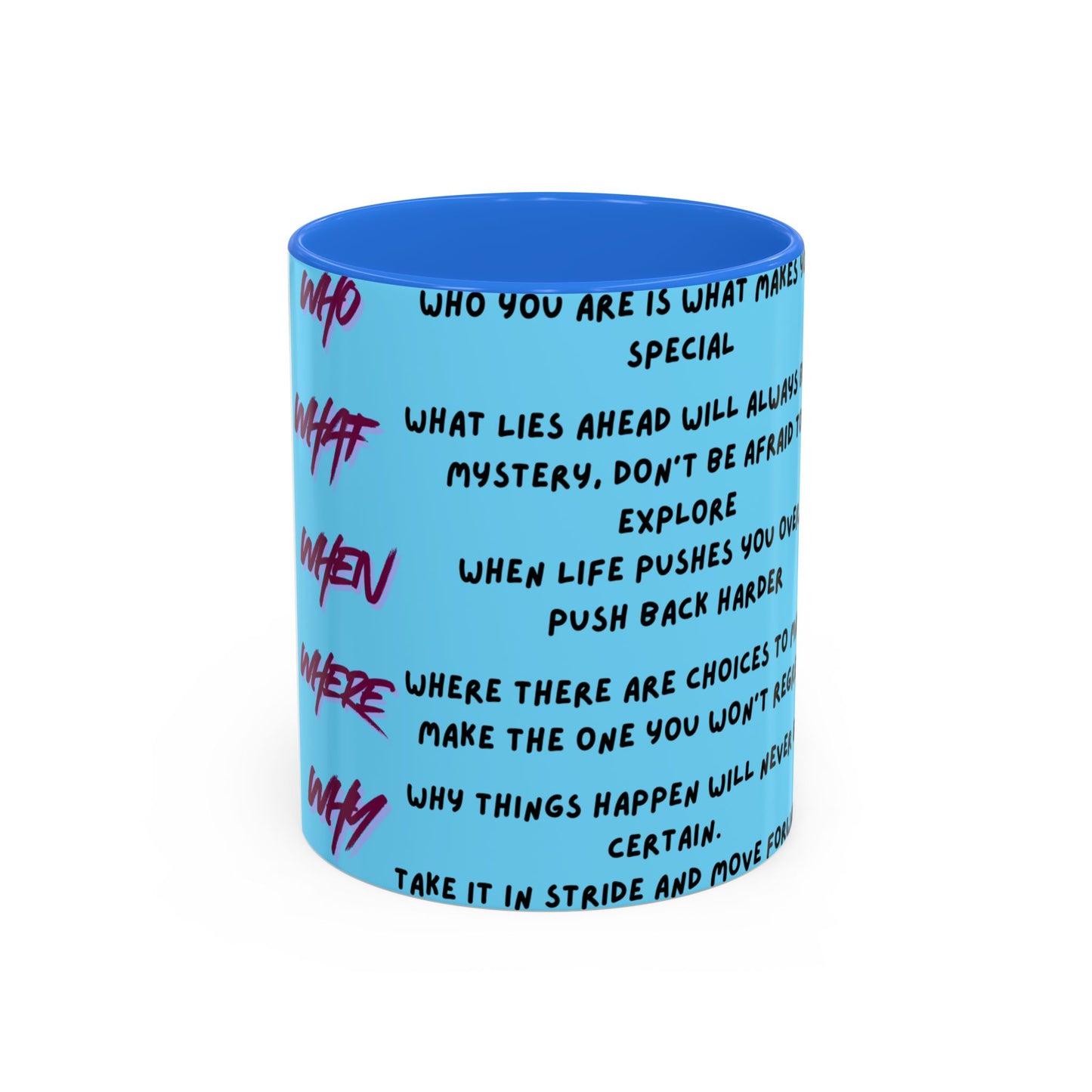 Inspirational Quote Color Accent Mug — Motivational Daily Reminder (11oz)