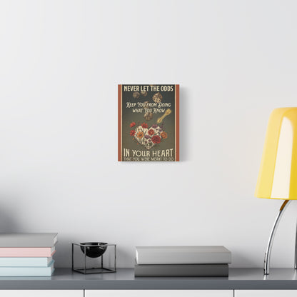 Inspirational Dice & Floral Heart Canvas