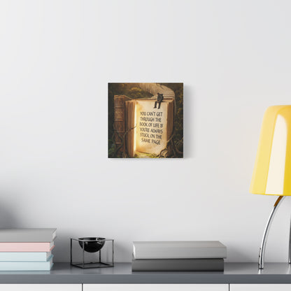 Inspirational Canvas Wall Art — "You Can't Get Through the Book of Life" Quote