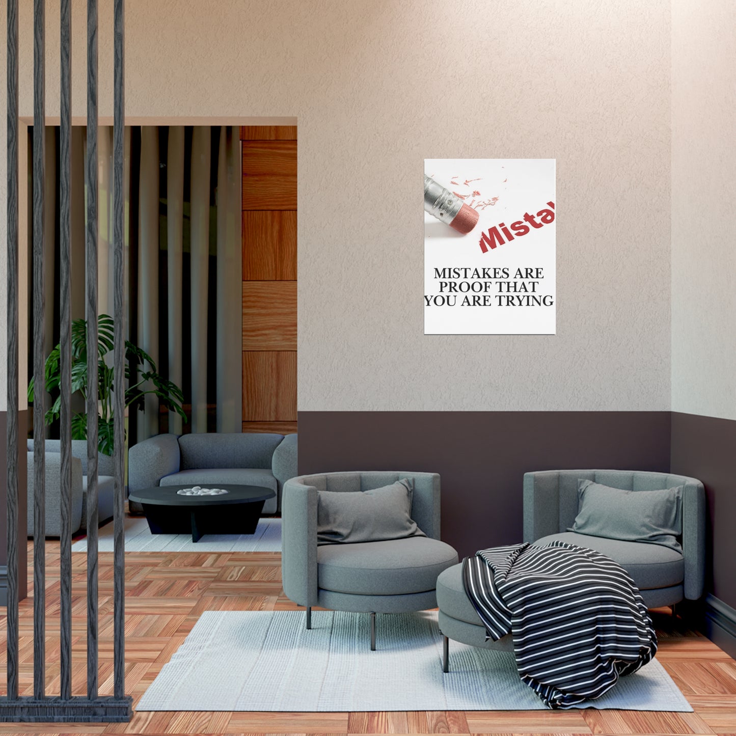 Inspirational Poster - "Mistakes Are Proof That You Are Trying" Motivational Wall Art