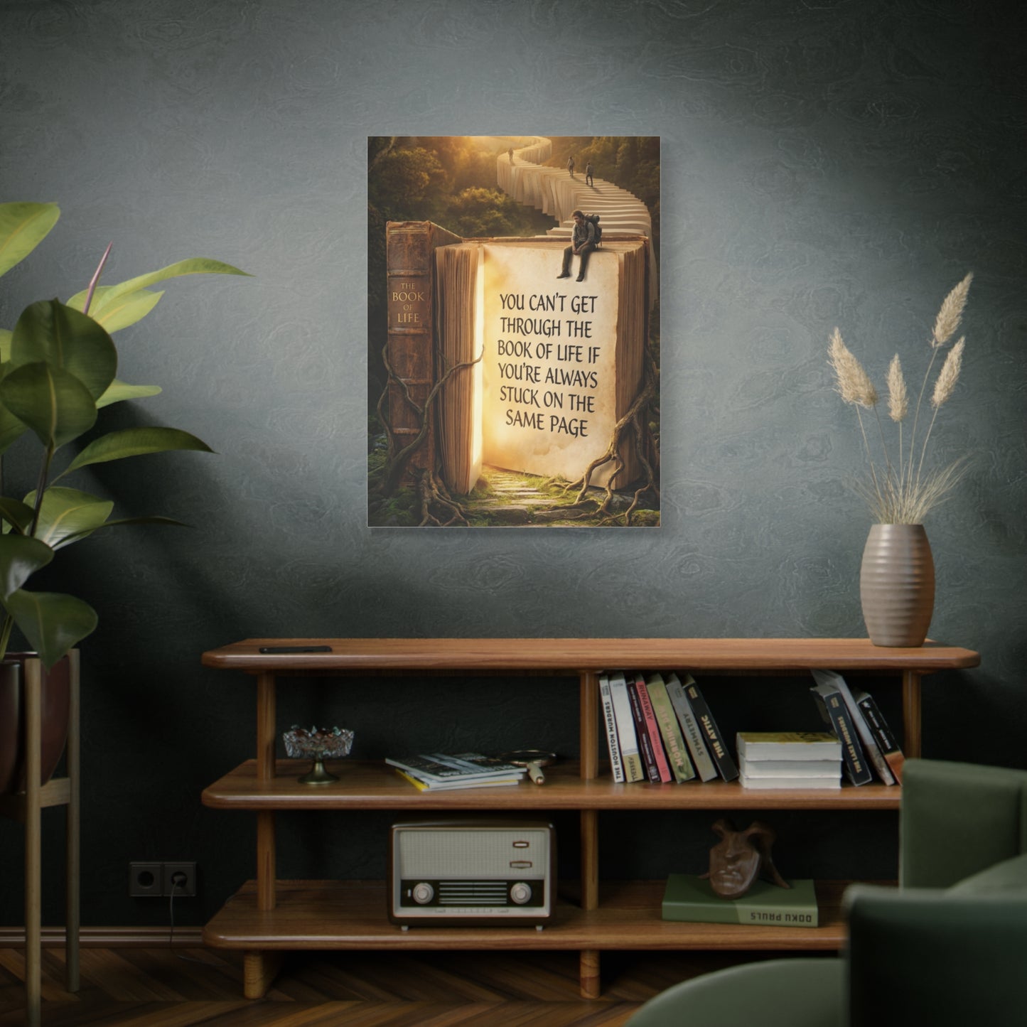 Inspirational Canvas Wall Art — "You Can't Get Through the Book of Life..."