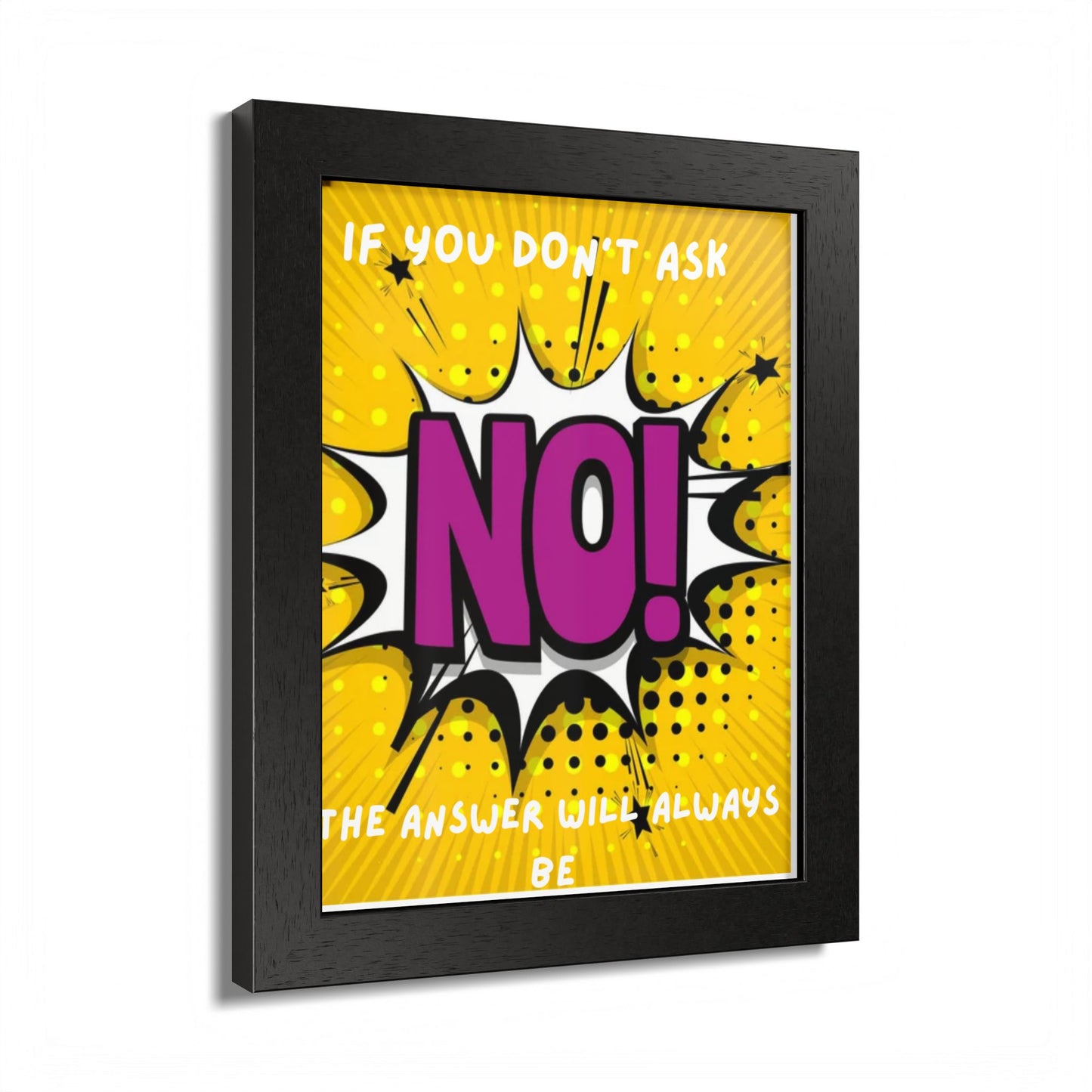 Framed Poster — Pop Art "NO!" Motivational Quote Wall Art