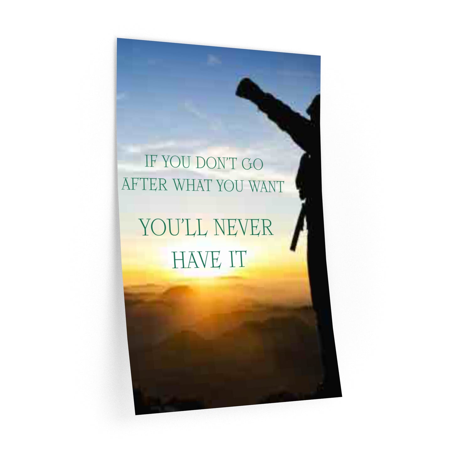 Inspirational Wall Decal — "If You Don't Go After What You Want, You'll Never Have It"