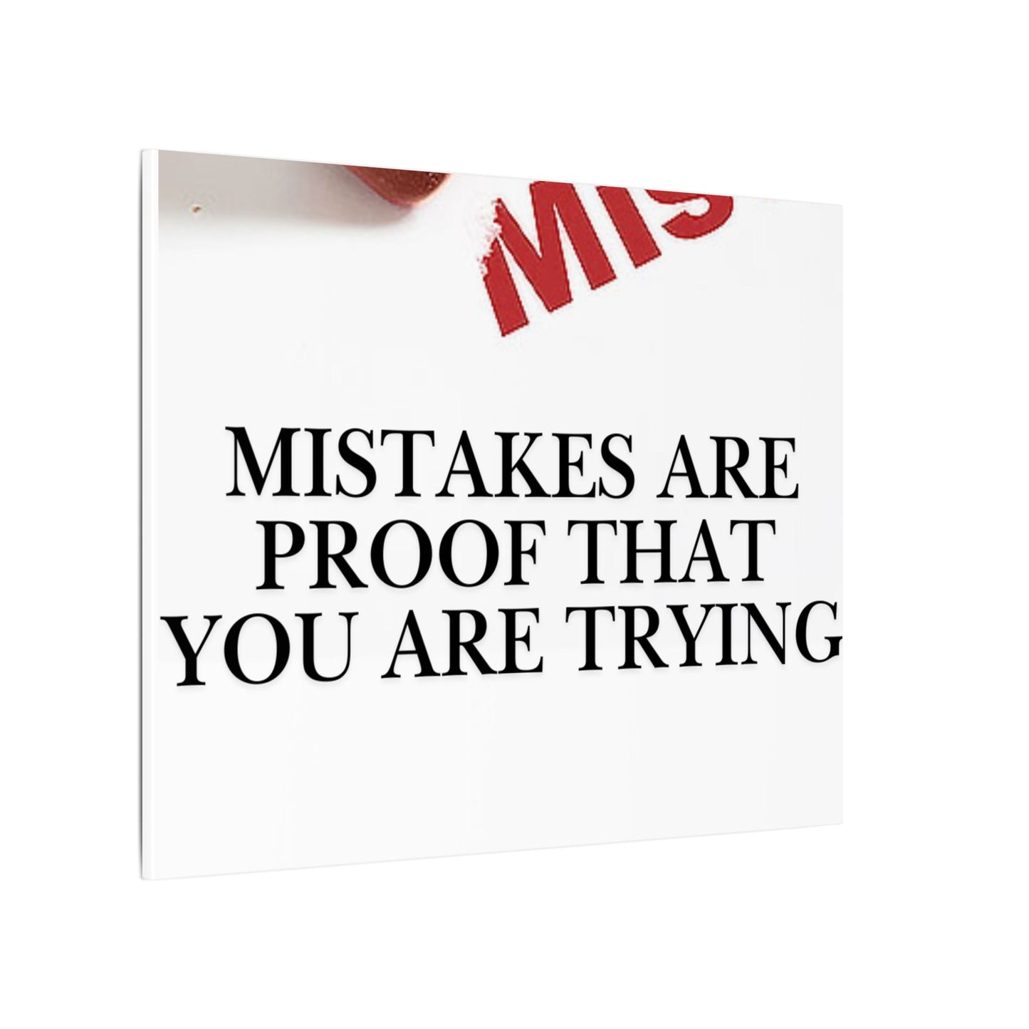 Motivational Canvas Print – "Mistakes Are Proof That You Are Trying" - Horizontal