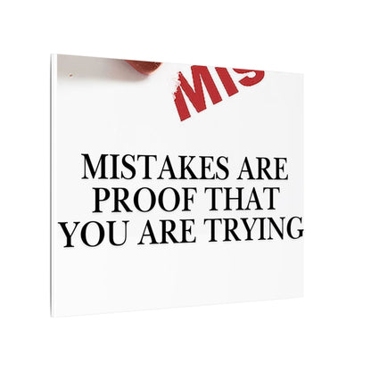 Motivational Canvas Print – "Mistakes Are Proof That You Are Trying" - Horizontal
