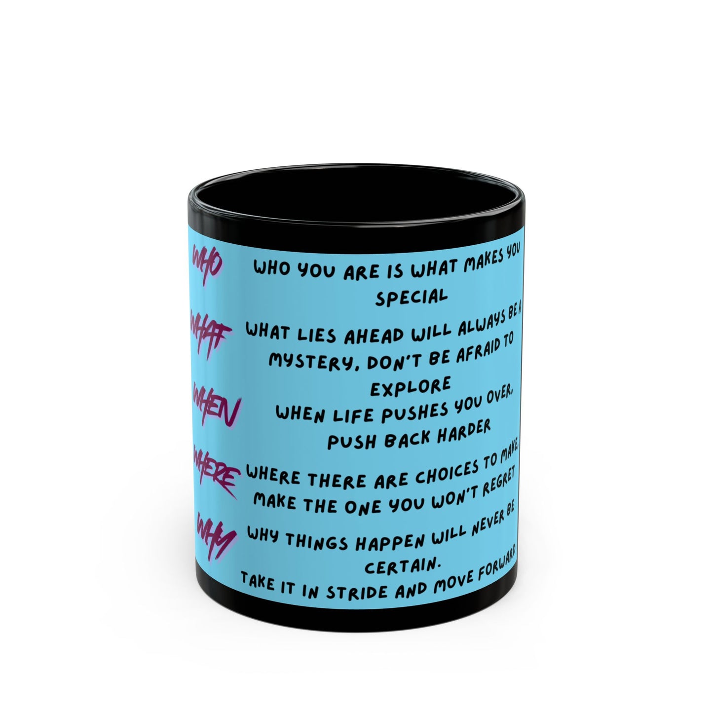 Inspirational Quote Black Mug — Motivational Daily Affirmation Coffee Cup (11oz)