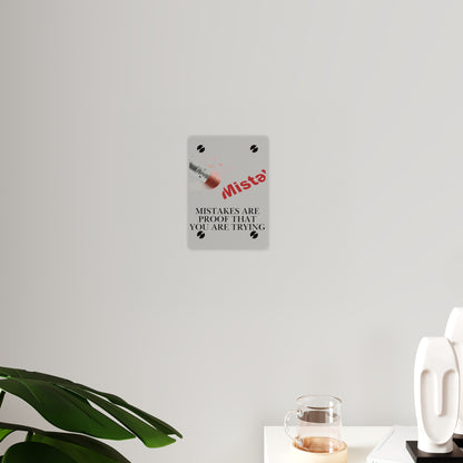Acrylic Wall Art Panel — “Mistakes Are Proof That You Are Trying” Motivational Plaque
