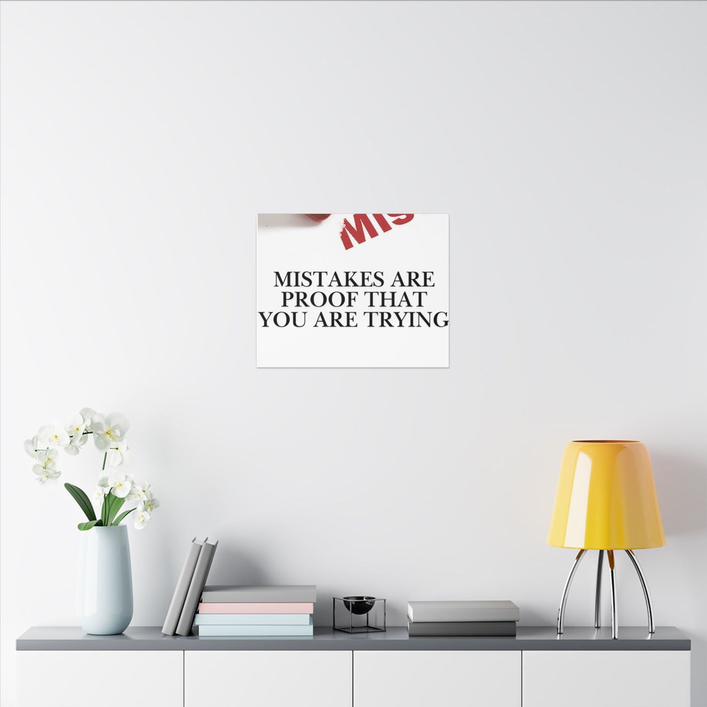 Motivational Canvas Print – "Mistakes Are Proof That You Are Trying" - Horizontal