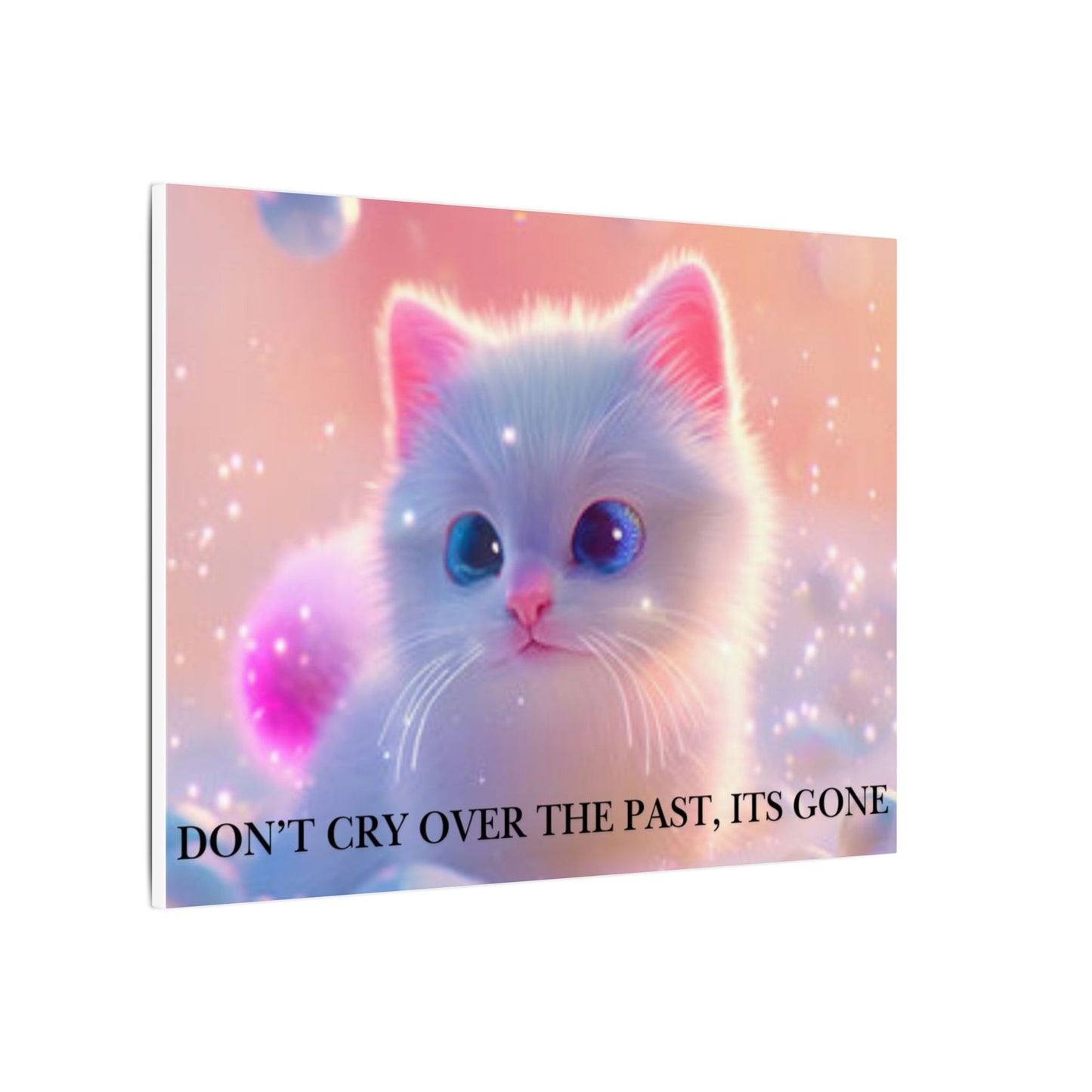 Inspirational Pastel Kitten Canvas - "Live in the Present" Wall Art