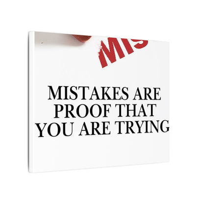 Motivational Canvas Print – "Mistakes Are Proof That You Are Trying" - Horizontal