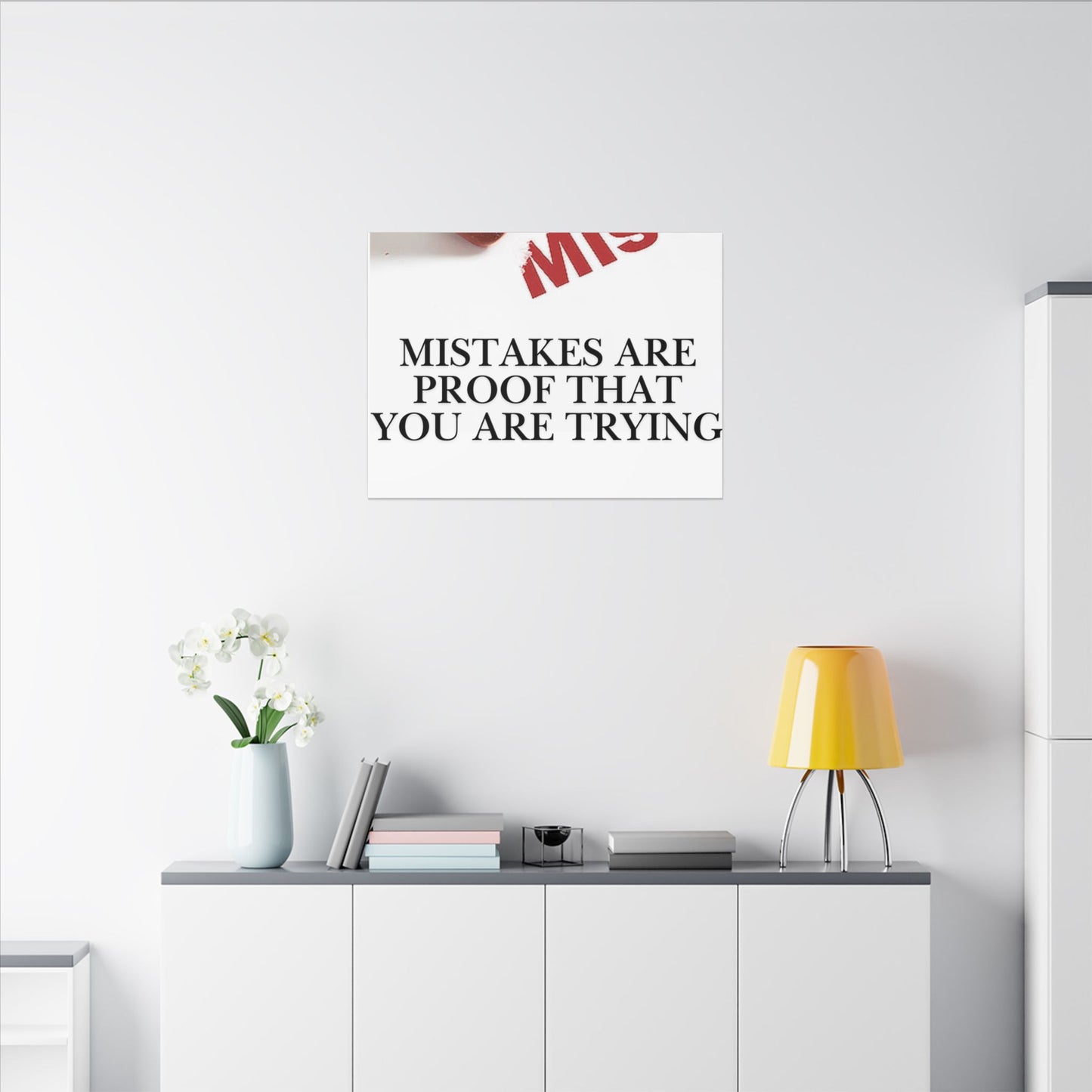 Motivational Canvas Print – "Mistakes Are Proof That You Are Trying" - Horizontal