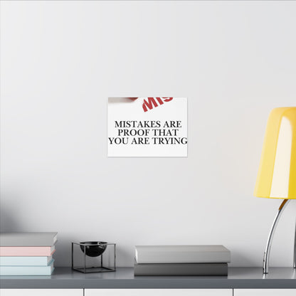Motivational Canvas Print – "Mistakes Are Proof That You Are Trying" - Horizontal