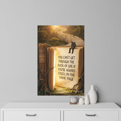 Wall Decal — "You Can't Get Through the Book of Life" Inspirational Book Quote