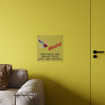 Acrylic Wall Art Panel — “Mistakes Are Proof That You Are Trying” Motivational Plaque