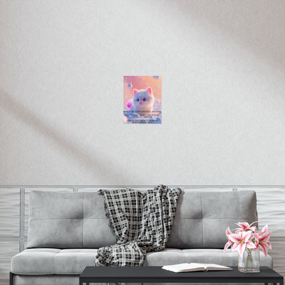 Inspirational Kitten Poster — "Don't Cry Over the Past" Motivational Wall Art
