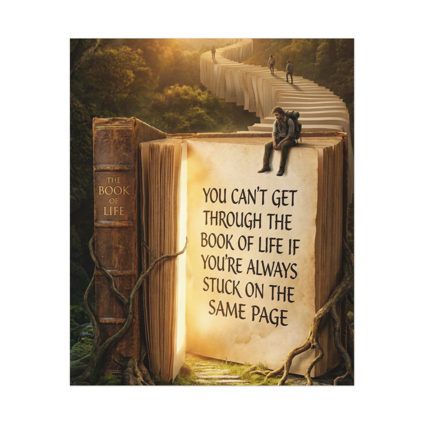 Inspirational Poster – “You Can't Get Through the Book of Life…”